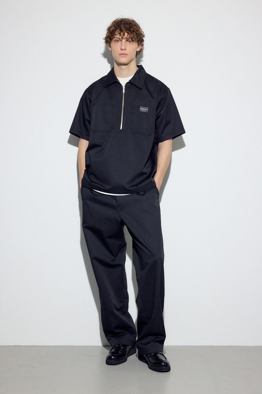 【SS先行アイテム】ハーフジップワークシャツ BLK L