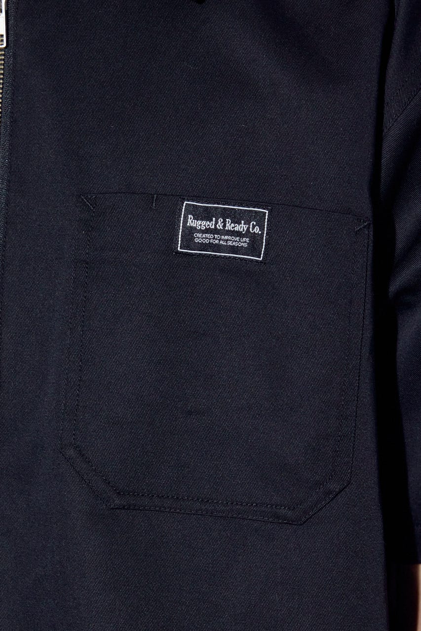 【SS先行アイテム】ハーフジップワークシャツ BLK L