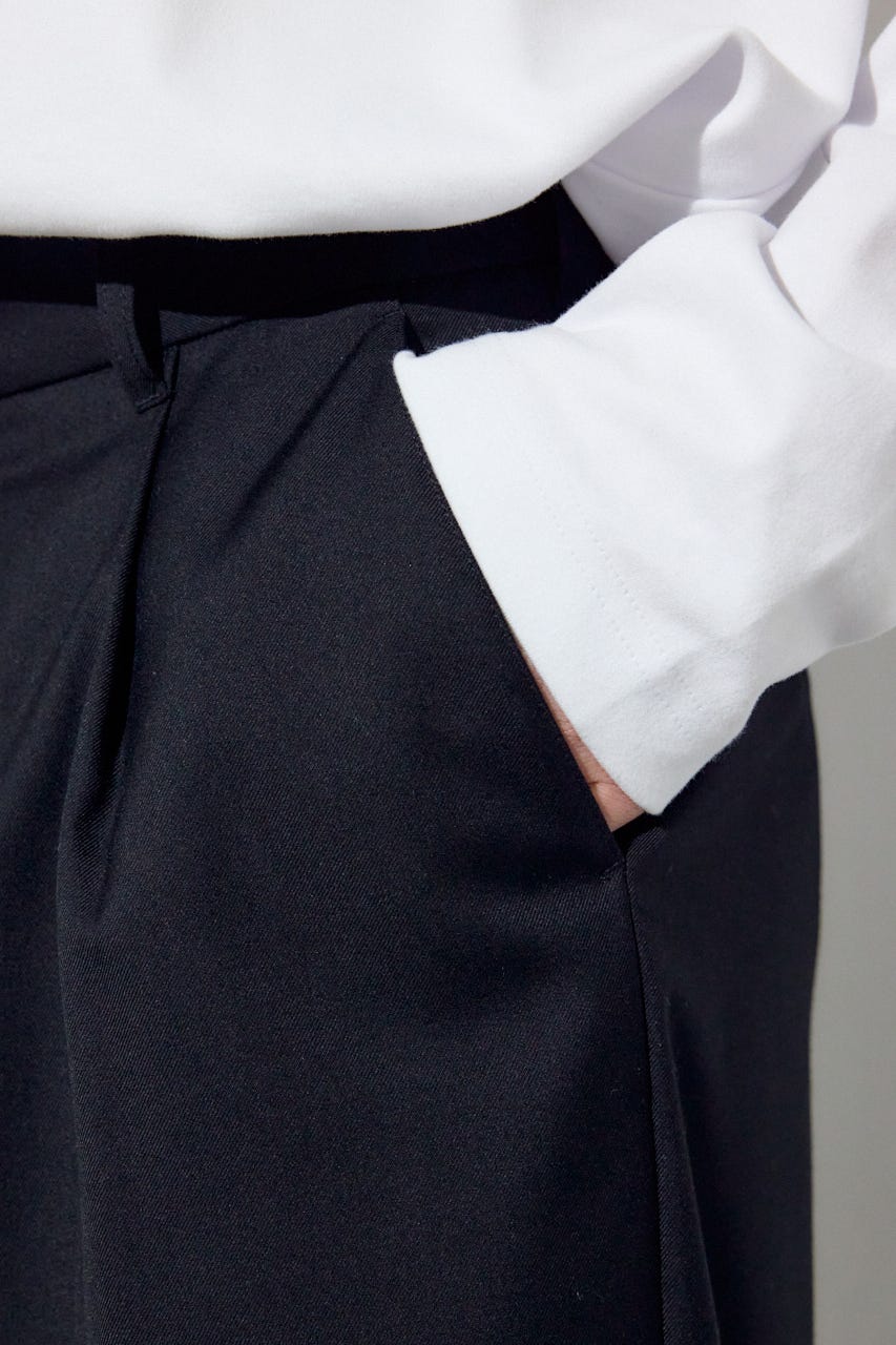 ワンタックワイドスラックス BLK L