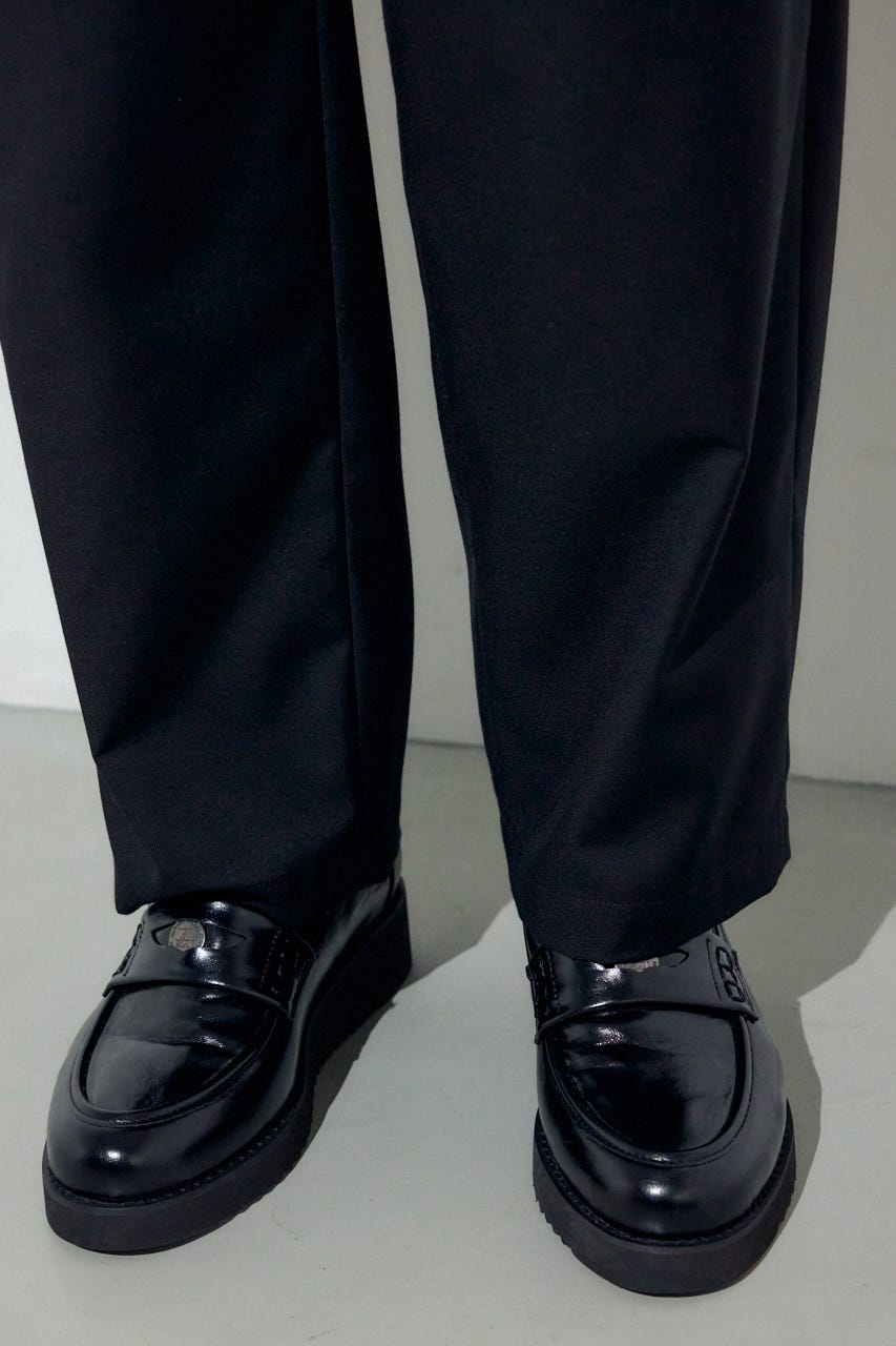 ワンタックワイドスラックス BLK L