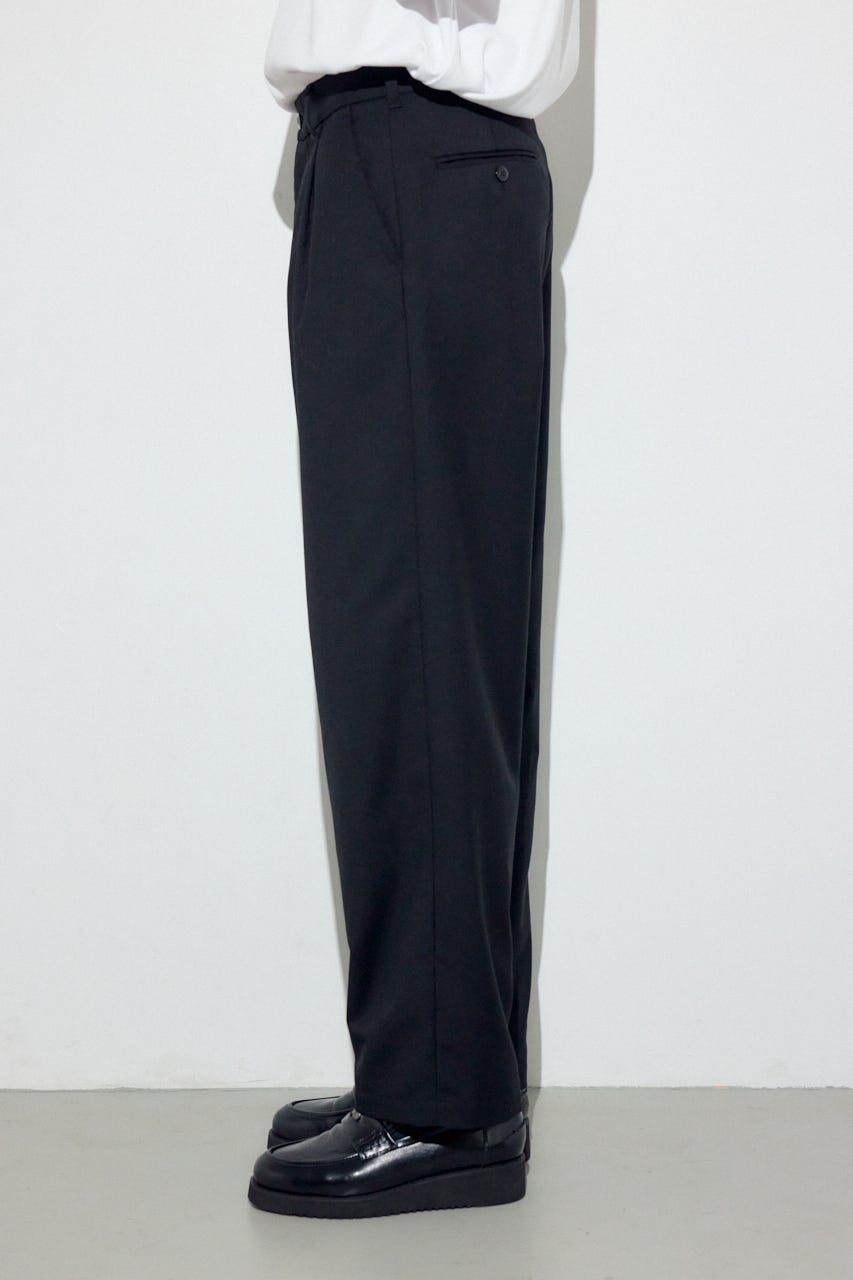 ワンタックワイドスラックス BLK L