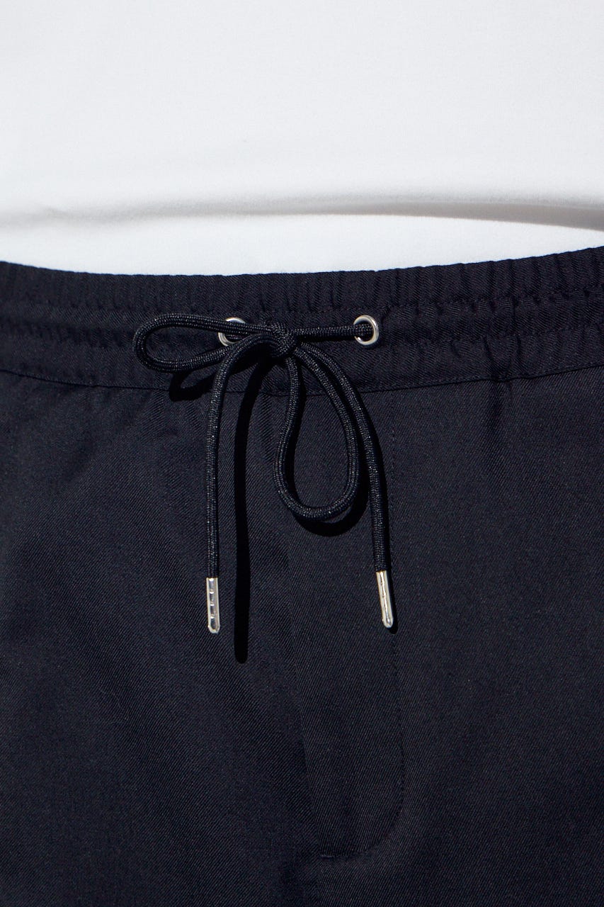 ピンタックジョガーパンツ BLK S