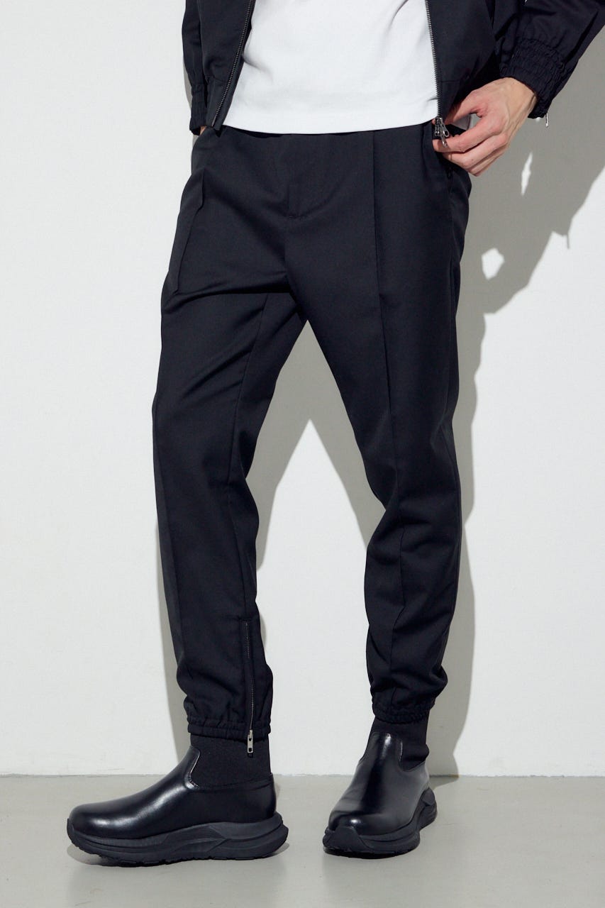 ピンタックジョガーパンツ BLK S