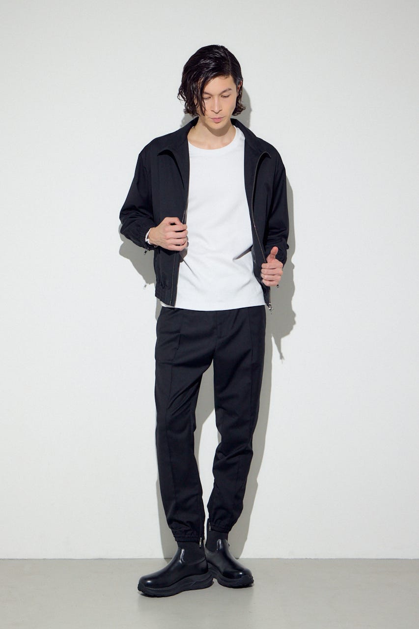 ピンタックジョガーパンツ BLK S