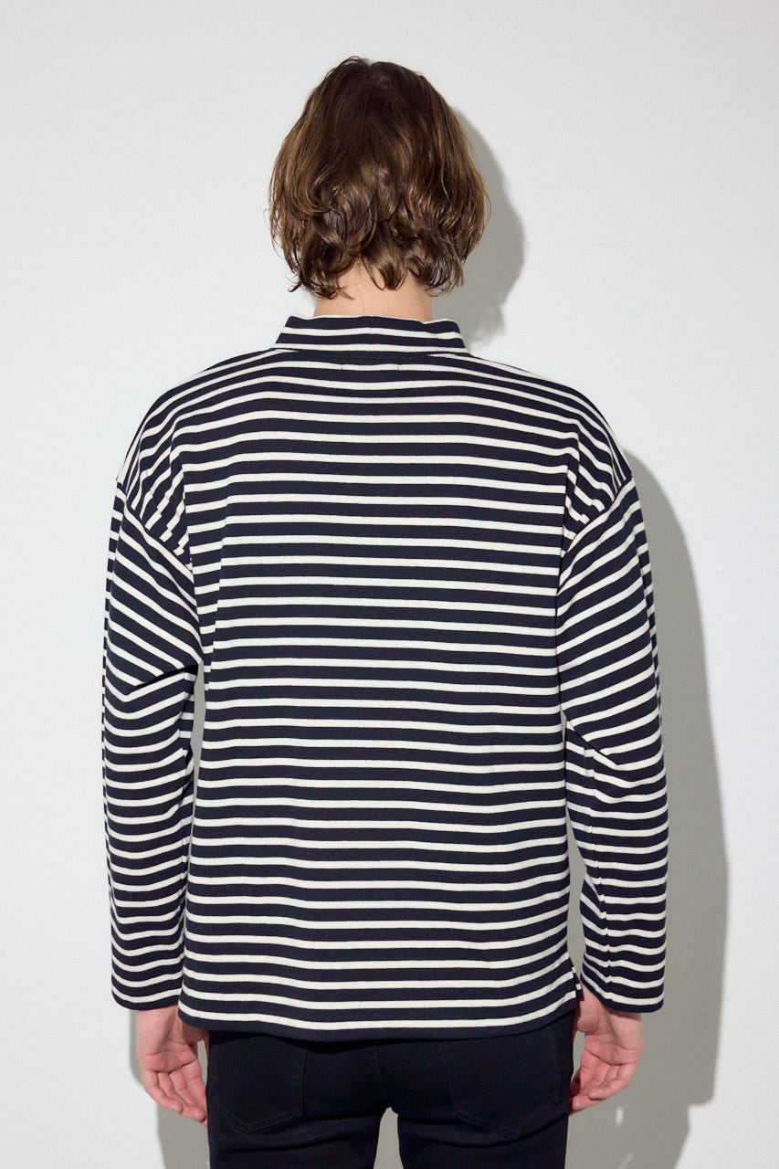 【SS先行アイテム】ボーダー長袖トップス 柄BLK L