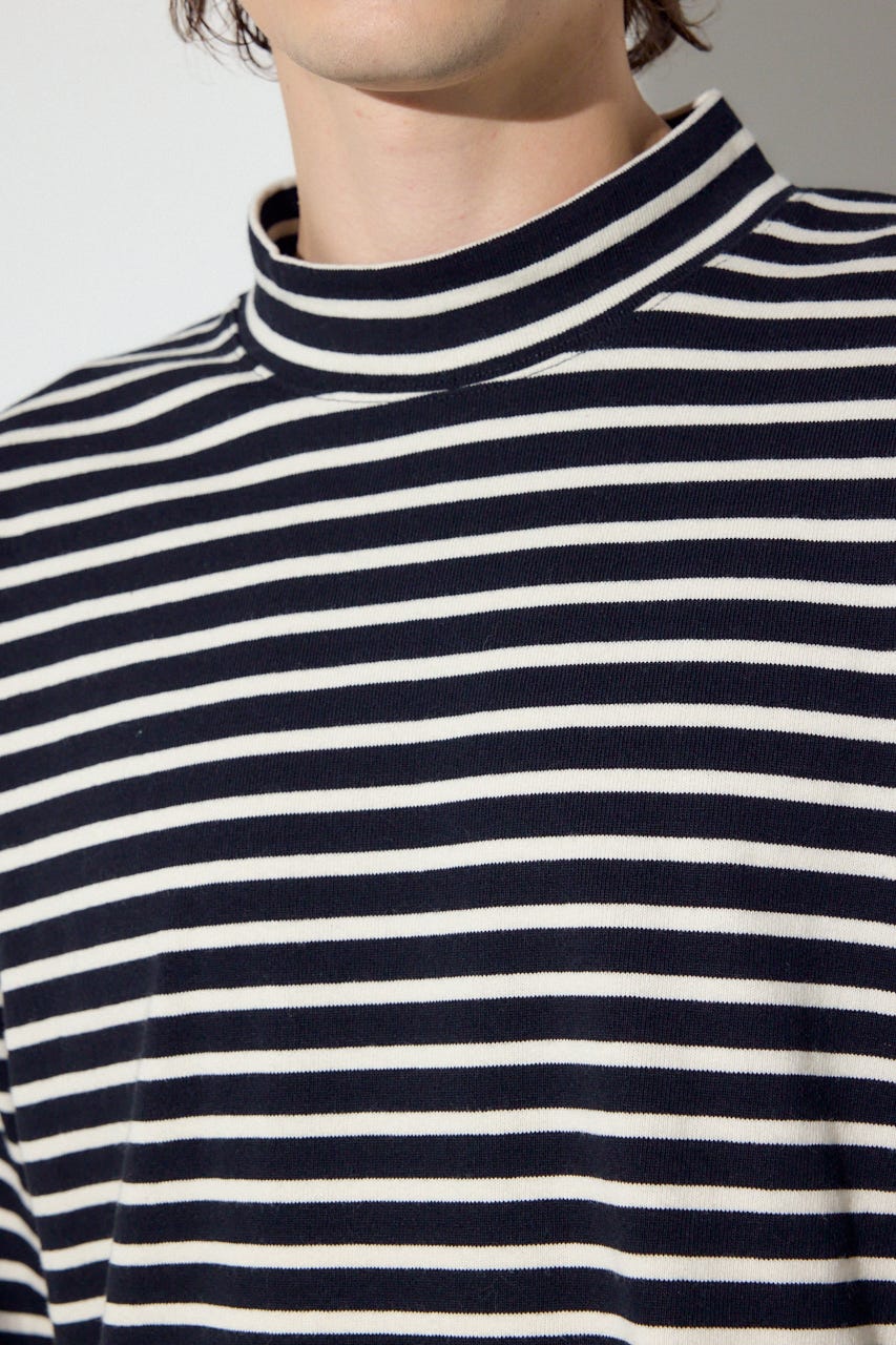 【SS先行アイテム】ボーダー長袖トップス 柄BLK L