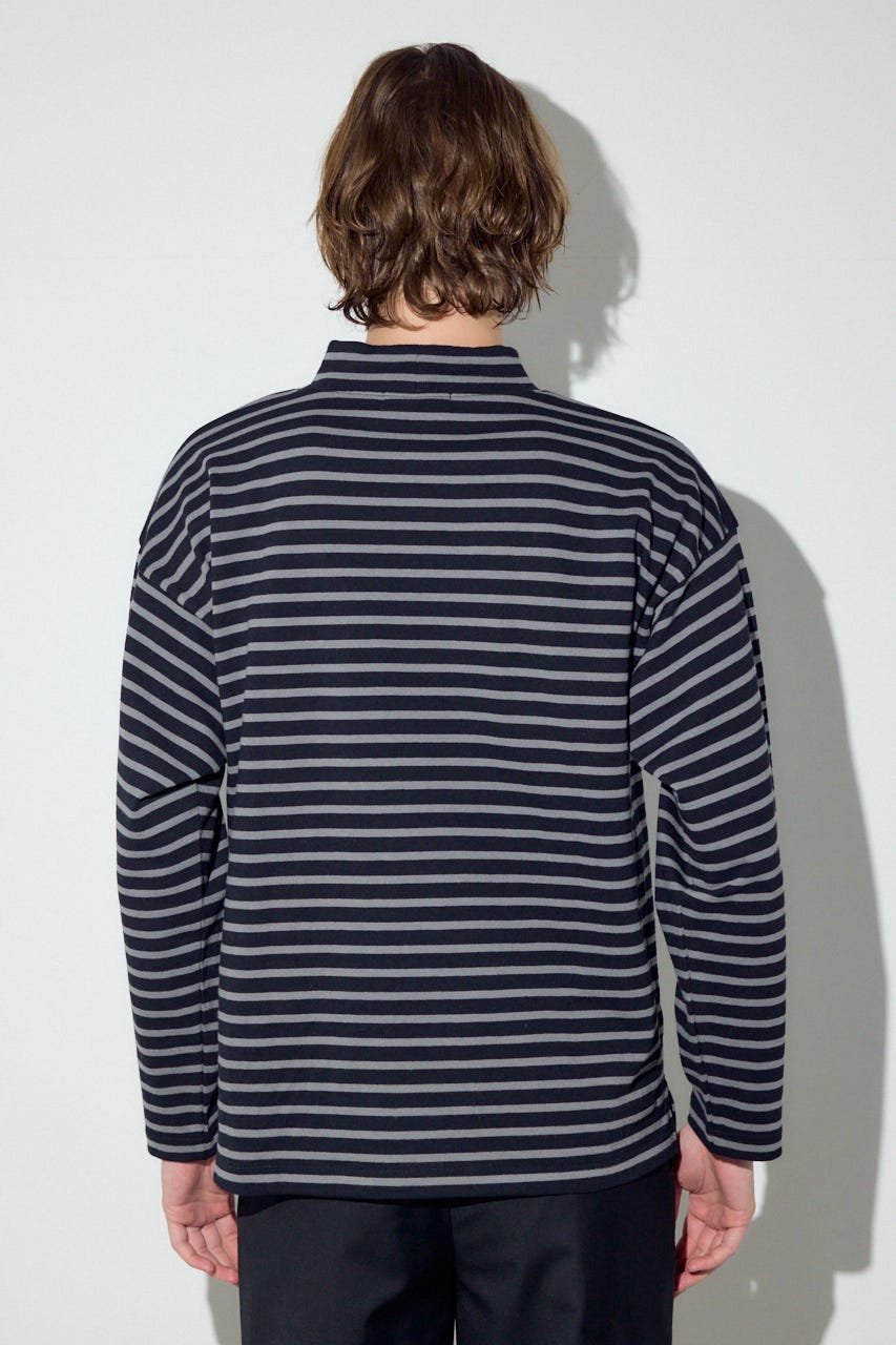 【SS先行アイテム】ボーダー長袖トップス 柄GRY M