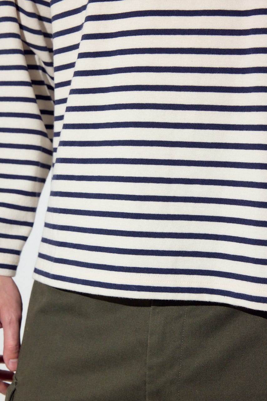 【SS先行アイテム】ボーダー長袖トップス 柄WHT M