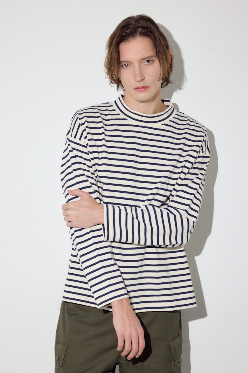 【SS先行アイテム】ボーダー長袖トップス 柄WHT M