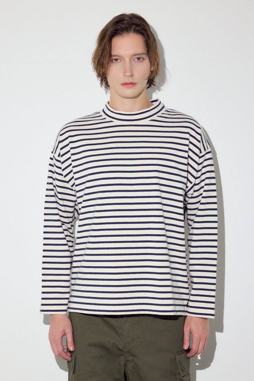 【SS先行アイテム】ボーダー長袖トップス 柄WHT M