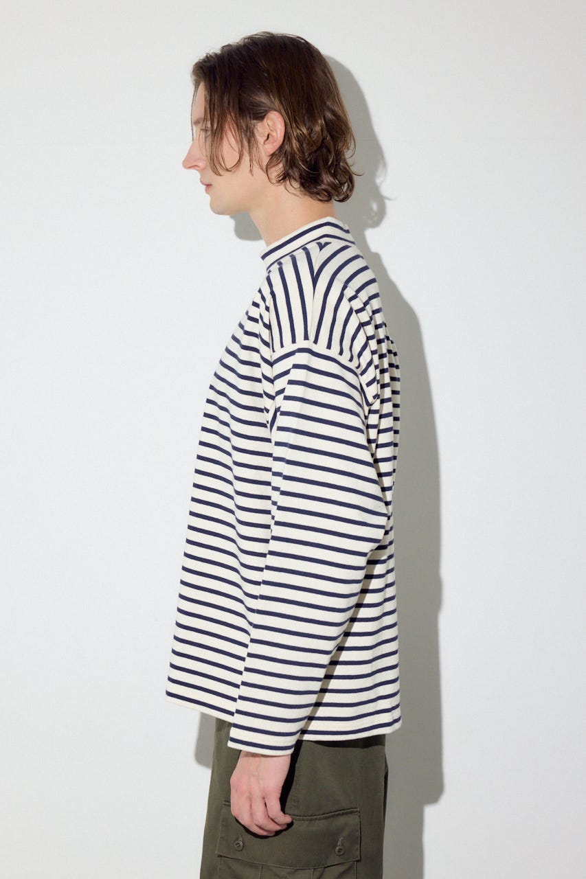 【SS先行アイテム】ボーダー長袖トップス 柄WHT M