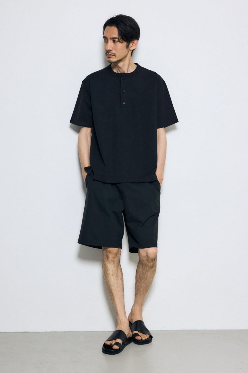 ヘンリーネックハングTEE BLK M
