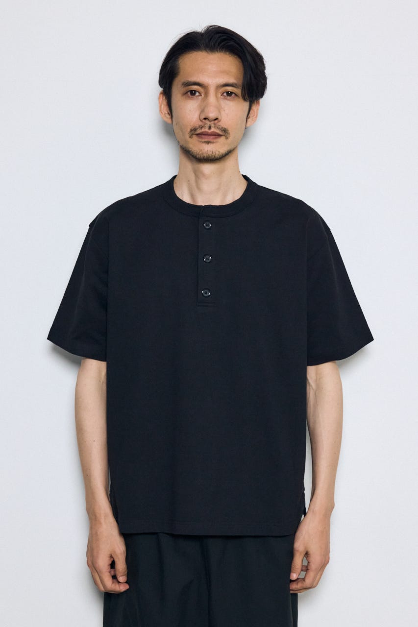 ヘンリーネックハングTEE BLK M