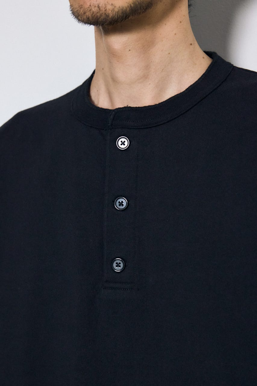 ヘンリーネックハングTEE BLK M