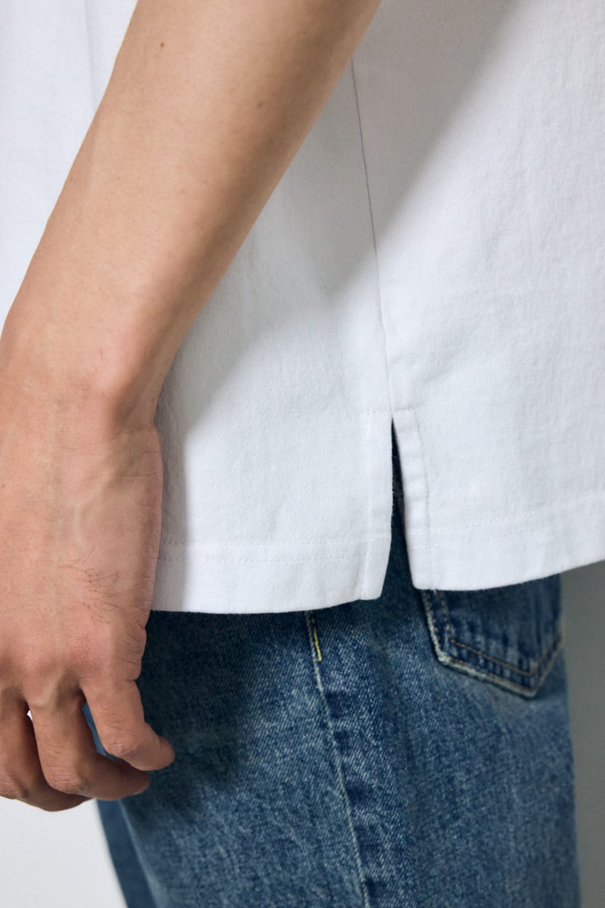 ヘンリーネックハングTEE WHT S