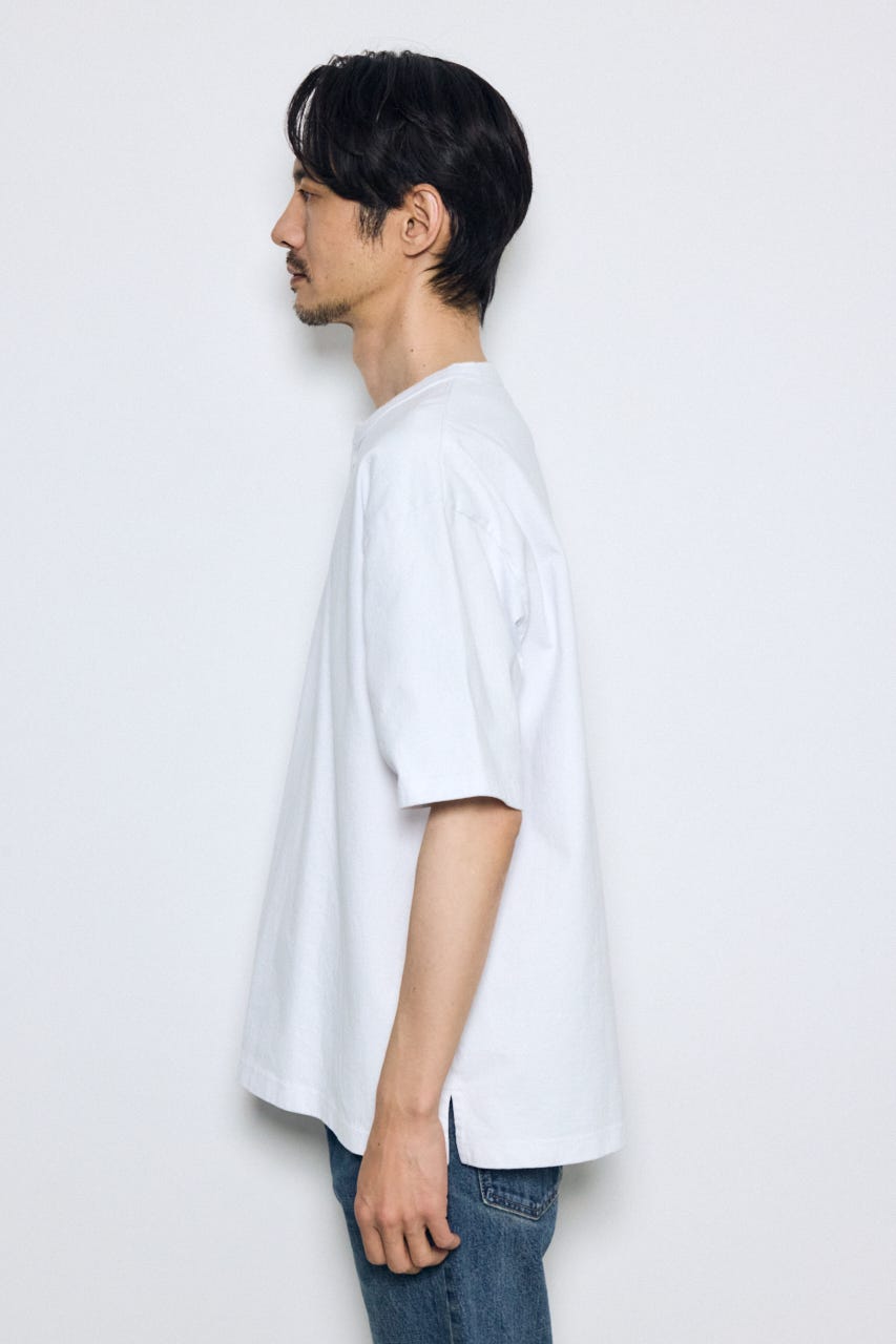 ヘンリーネックハングTEE WHT S