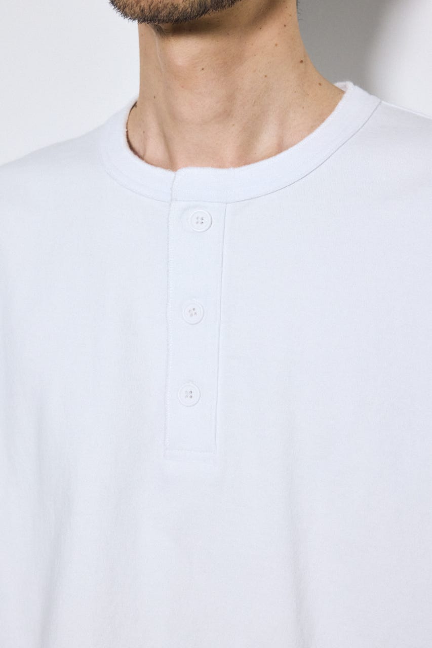 ヘンリーネックハングTEE WHT S