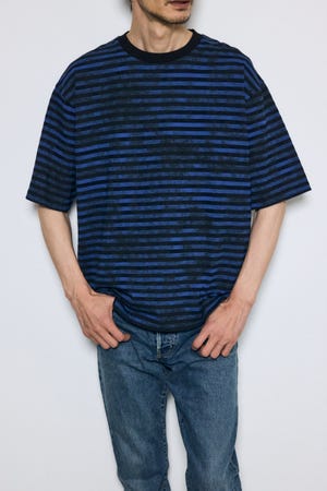 かすれボーダーTシャツ