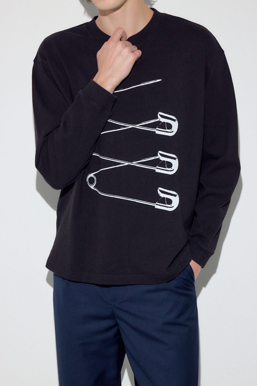 SAFETY PIN長袖Tシャツ BLK M