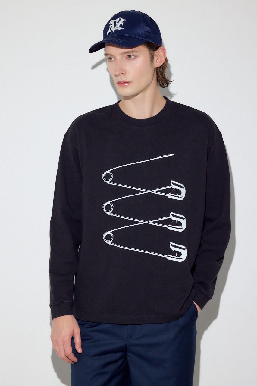 SAFETY PIN長袖Tシャツ BLK M