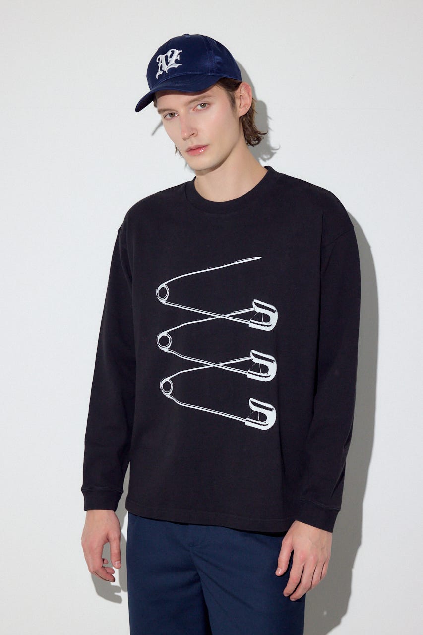 SAFETY PIN長袖Tシャツ BLK M