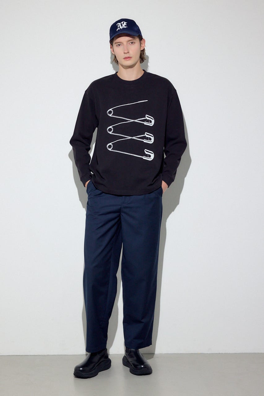 SAFETY PIN長袖Tシャツ BLK M