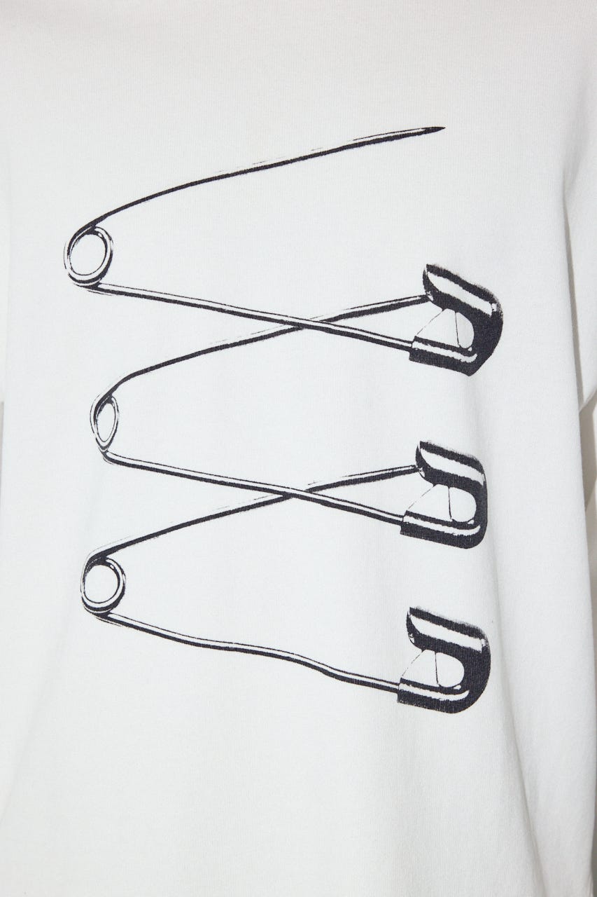 SAFETY PIN長袖Tシャツ WHT M