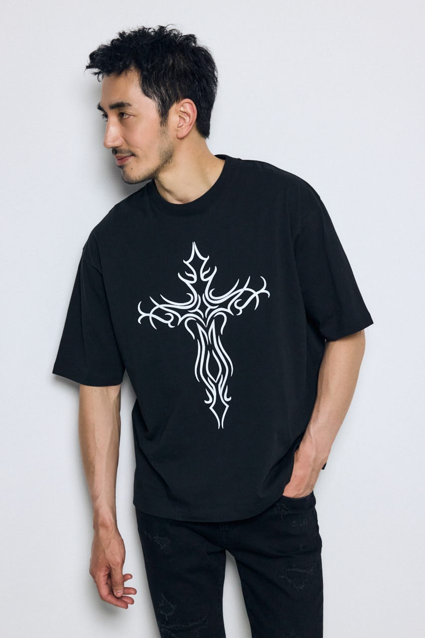 クロスモチーフTシャツ BLK M