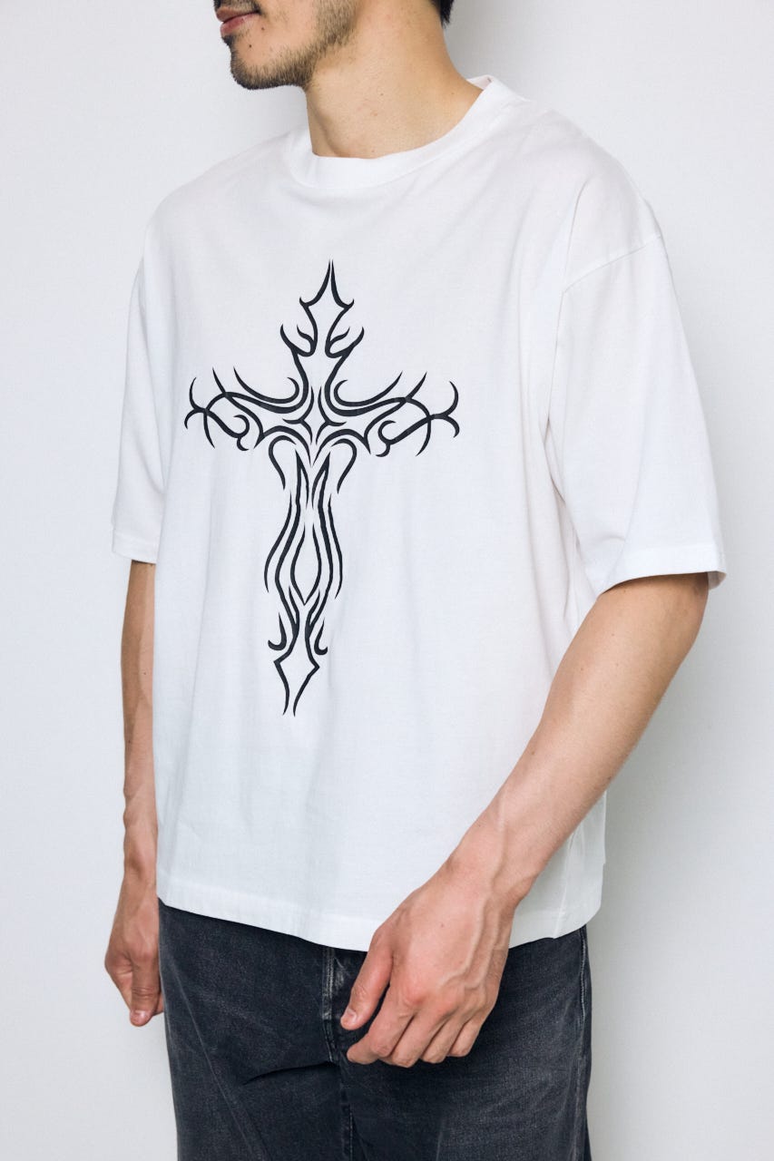 クロスモチーフTシャツ WHT M