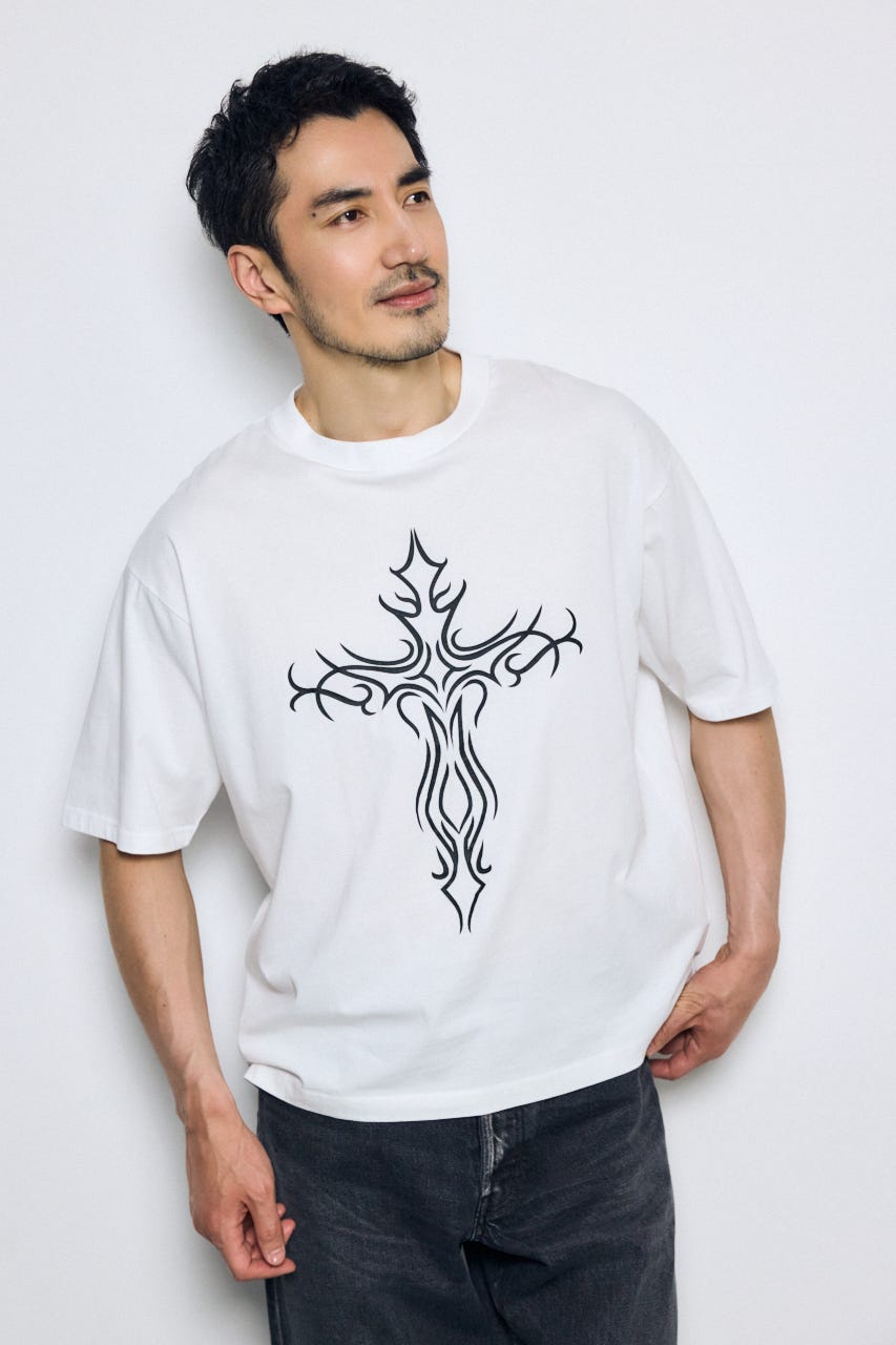 クロスモチーフTシャツ WHT M