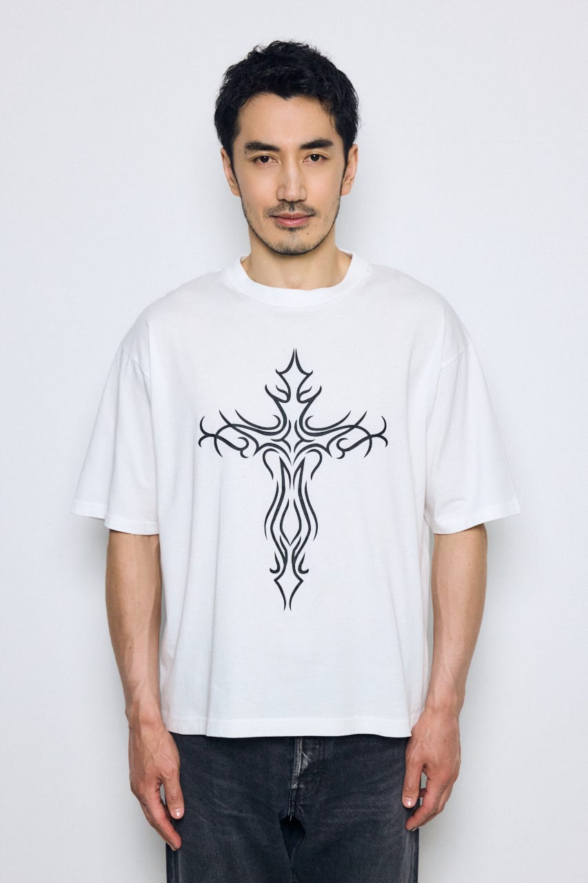 クロスモチーフTシャツ WHT M