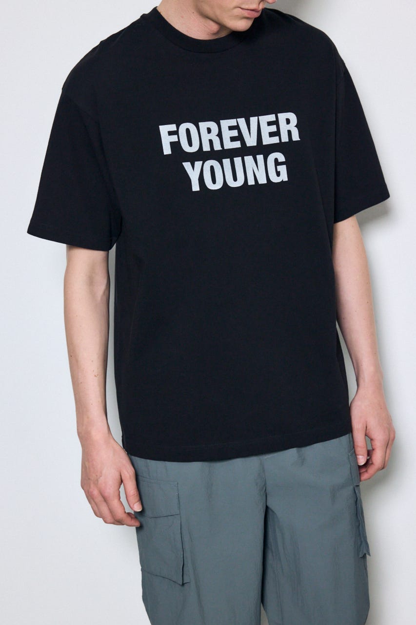 FOREVER YOUNG半袖Tシャツ BLK S