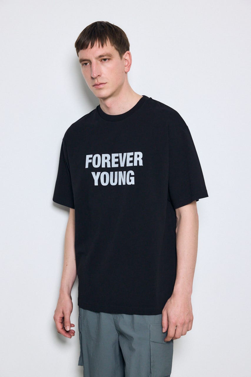 FOREVER YOUNG半袖Tシャツ BLK S