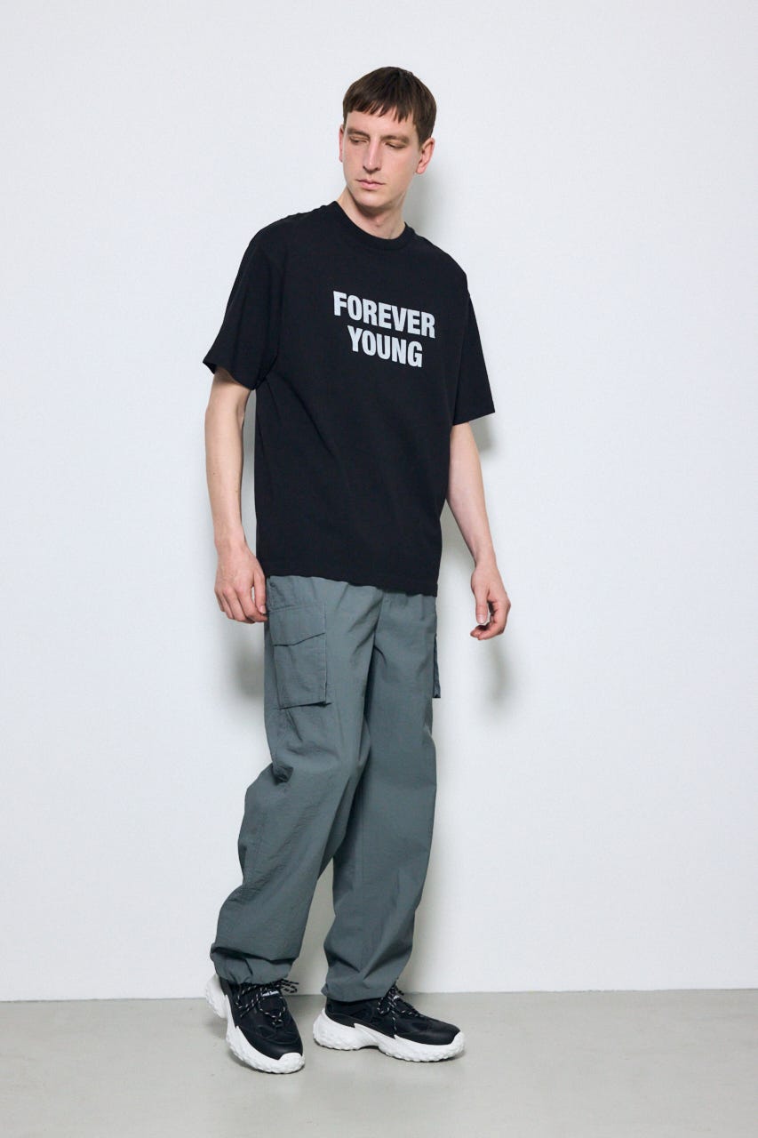 FOREVER YOUNG半袖Tシャツ BLK S