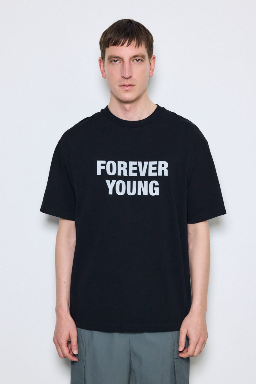 FOREVER YOUNG半袖Tシャツ BLK S