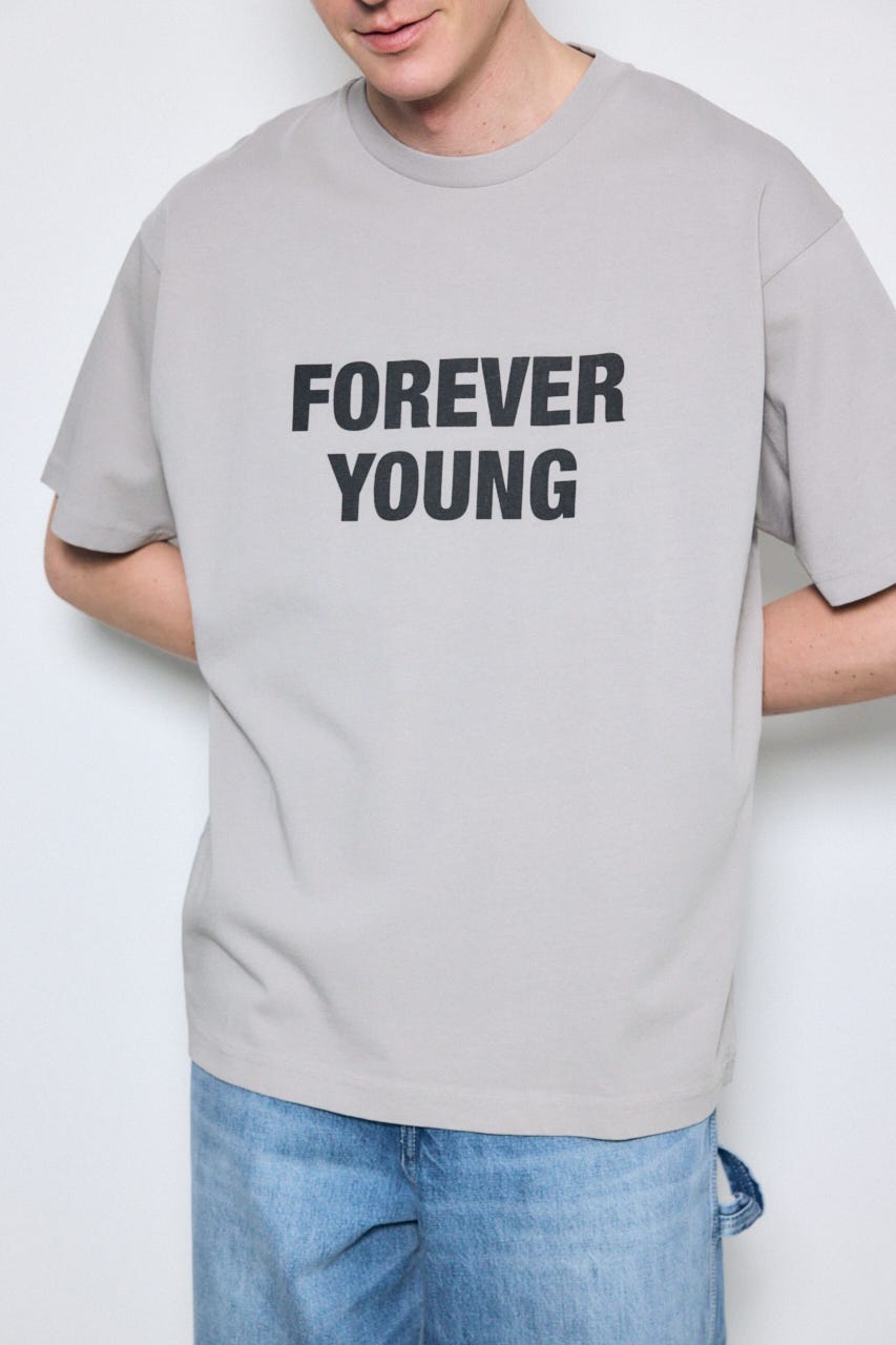 FOREVER YOUNG半袖Tシャツ GRY M