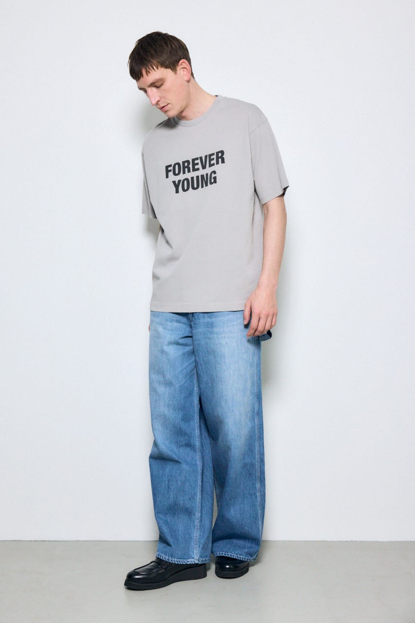 FOREVER YOUNG半袖Tシャツ GRY M