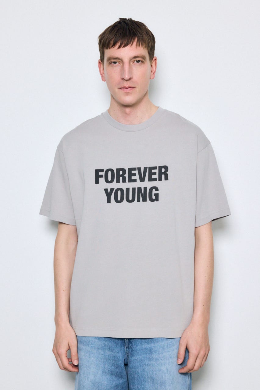FOREVER YOUNG半袖Tシャツ GRY M