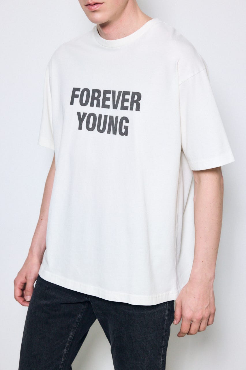 FOREVER YOUNG半袖Tシャツ WHT S