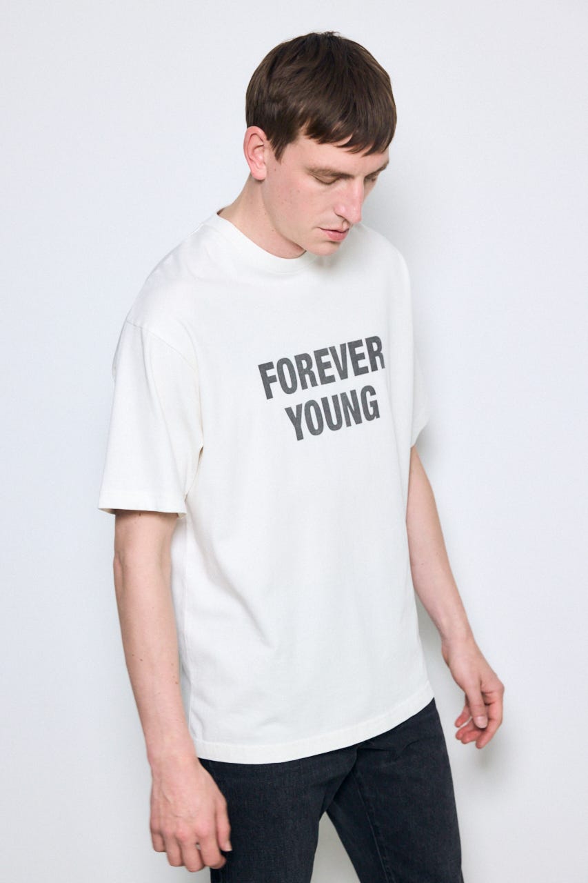 FOREVER YOUNG半袖Tシャツ WHT S