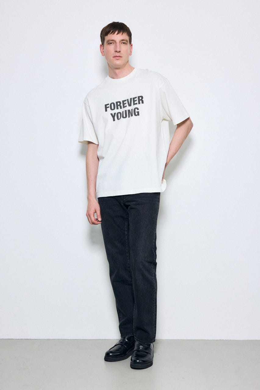 FOREVER YOUNG半袖Tシャツ WHT S