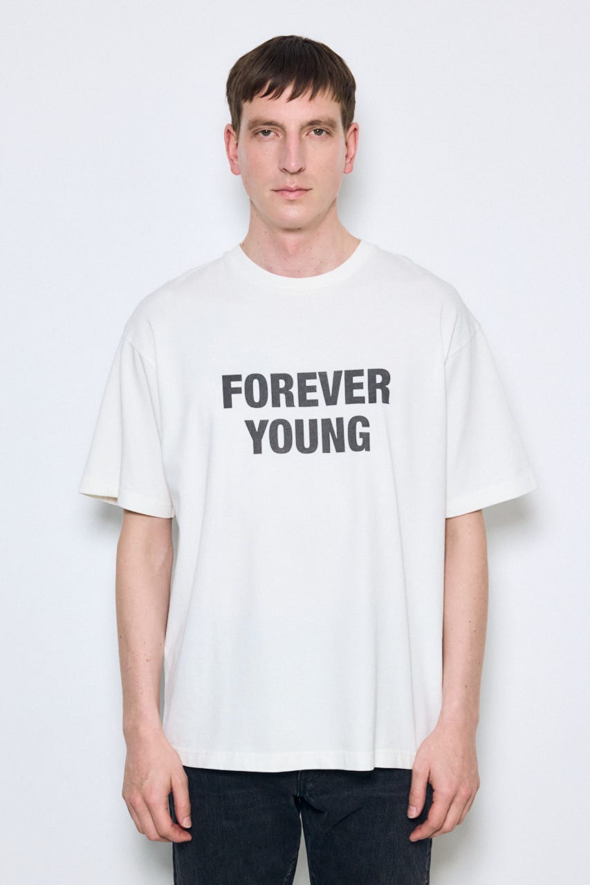 FOREVER YOUNG半袖Tシャツ WHT S