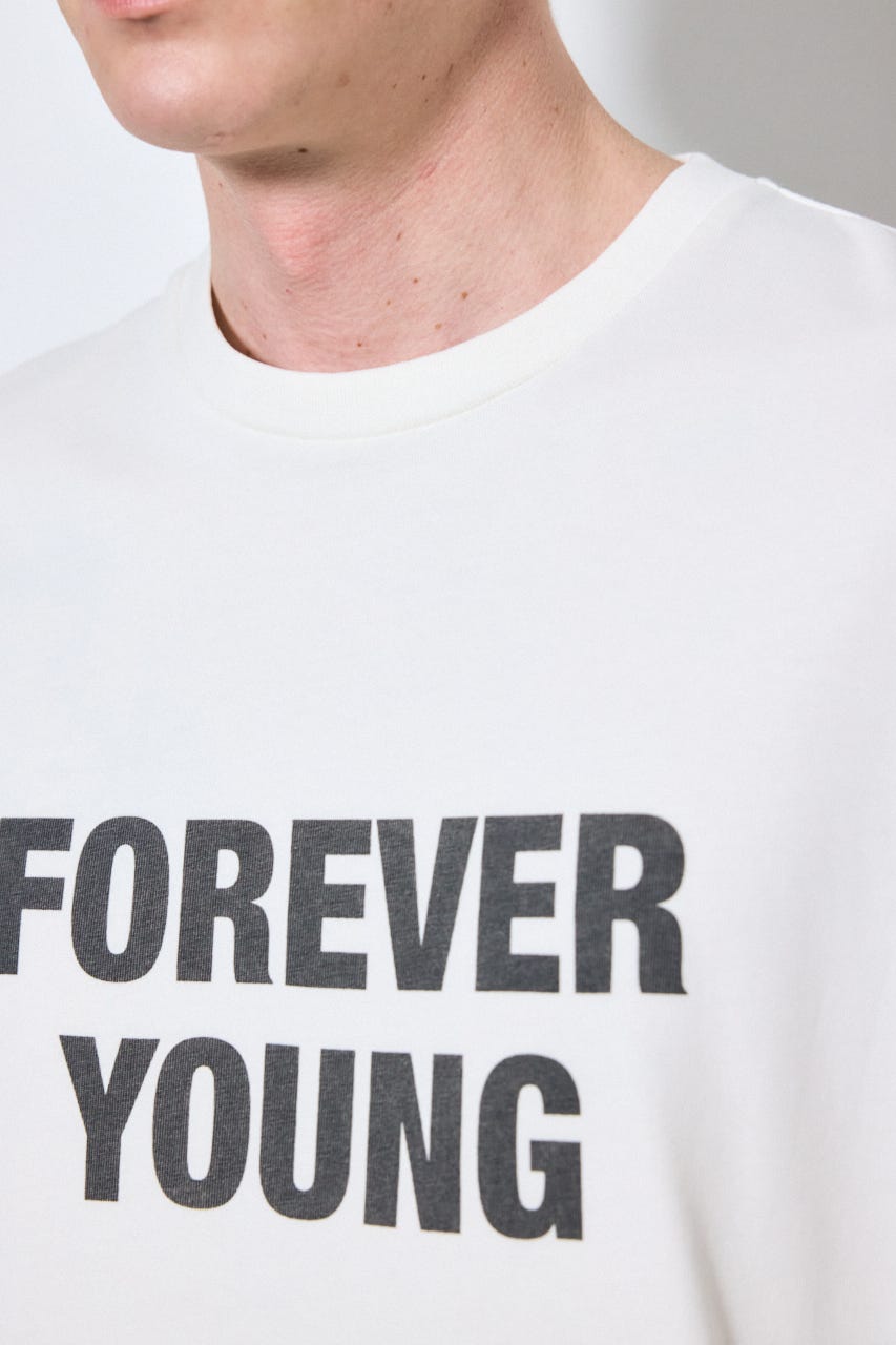 FOREVER YOUNG半袖Tシャツ WHT S