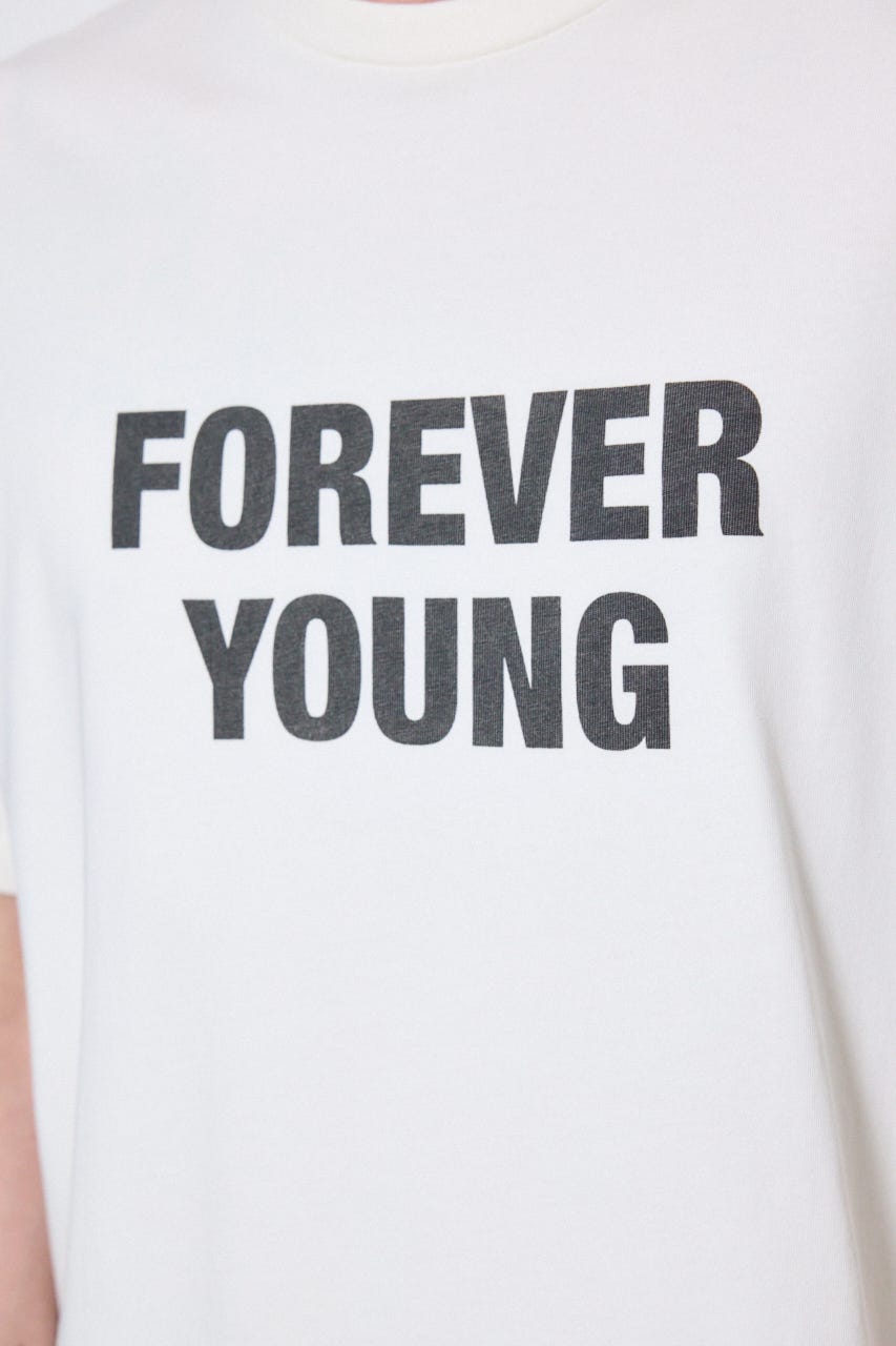 FOREVER YOUNG半袖Tシャツ WHT S