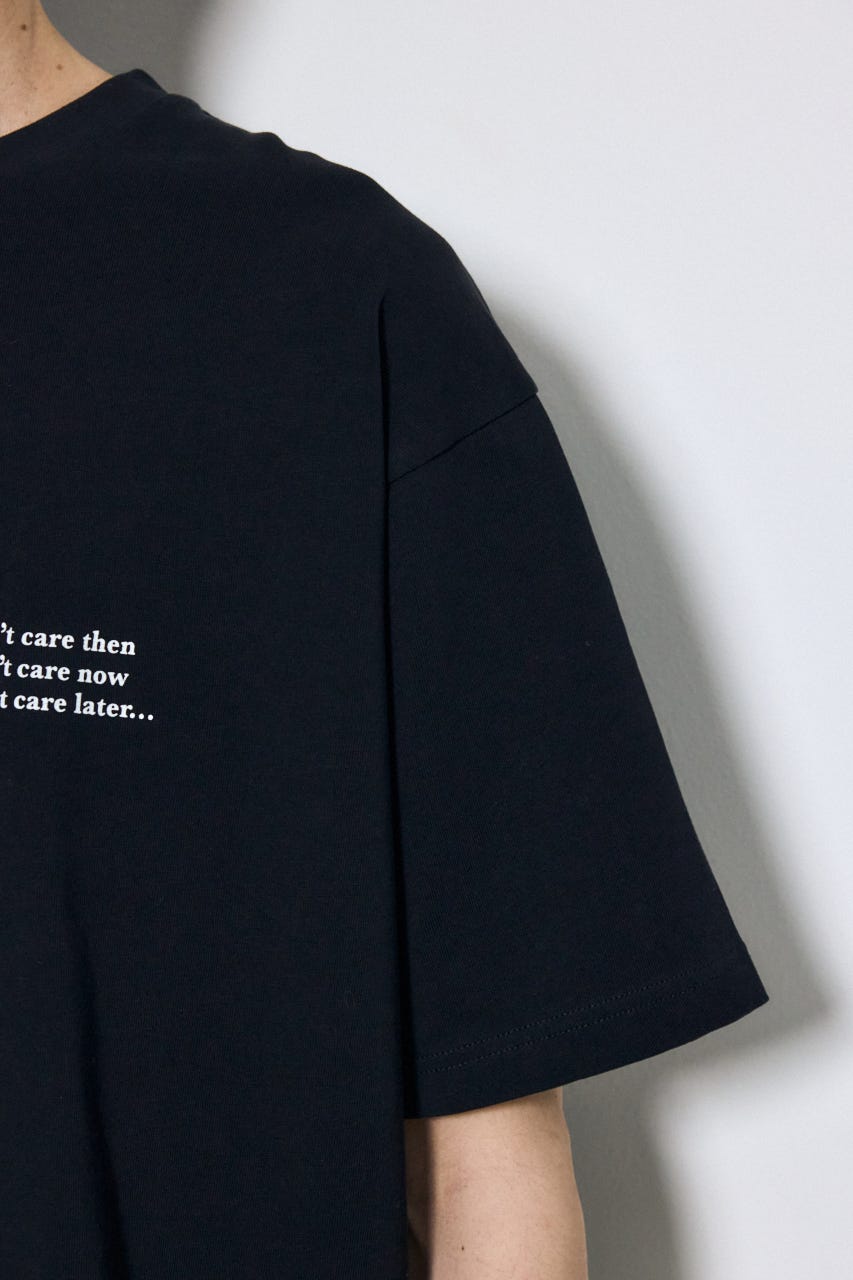 引き揃え天竺バックメッセージロゴTシャツ BLK L