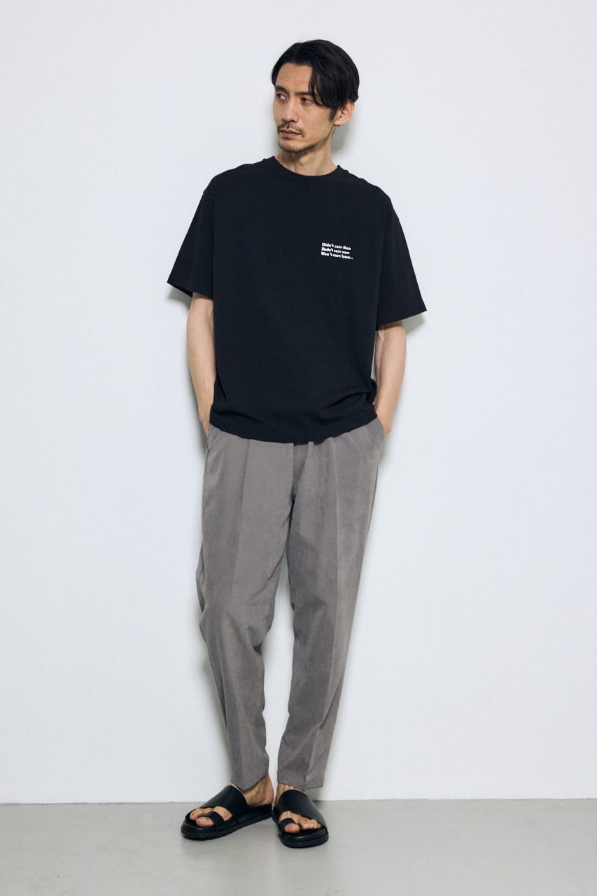 引き揃え天竺バックメッセージロゴTシャツ BLK L