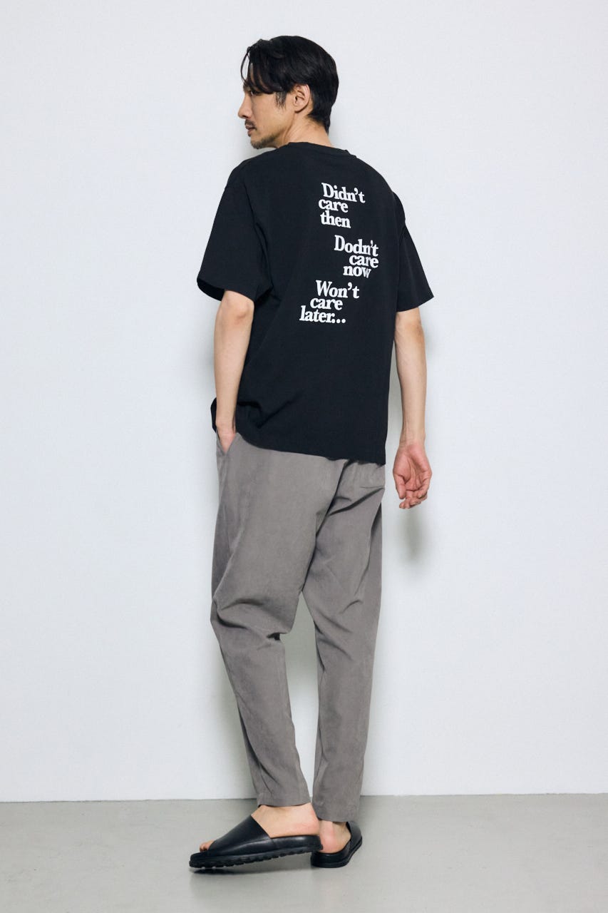 引き揃え天竺バックメッセージロゴTシャツ BLK L