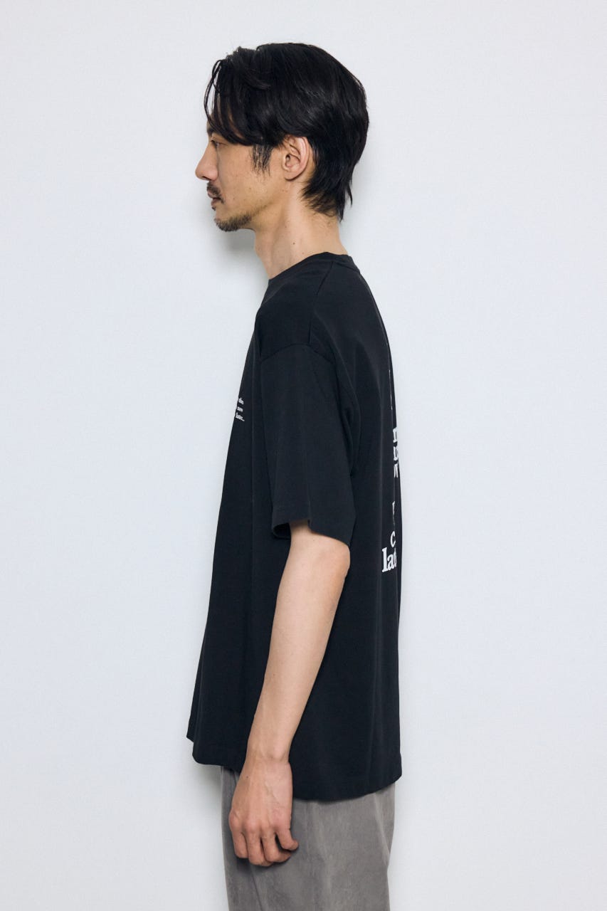 引き揃え天竺バックメッセージロゴTシャツ BLK L
