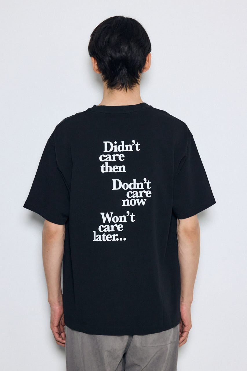 引き揃え天竺バックメッセージロゴTシャツ BLK L