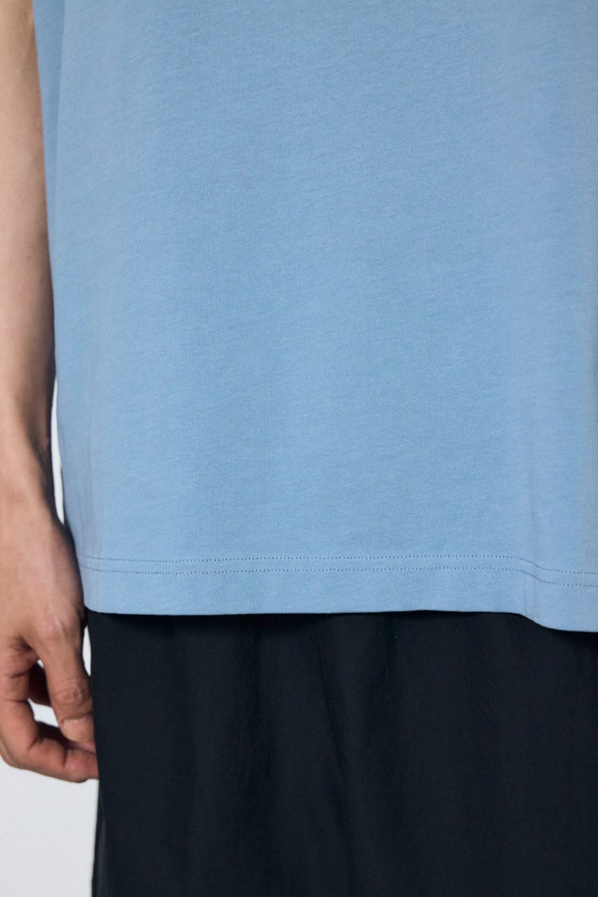 引き揃え天竺バックメッセージロゴTシャツ L/BLU S